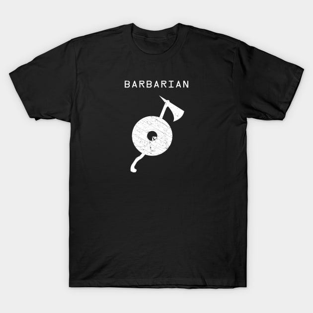 Barbarian - Light on Dark T-Shirt by draftsman